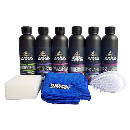 Car Care Kit with Car Polish, Shampoo, Tire Shine, Glass and Interior Cleaner XXTRA Armor - 250ml