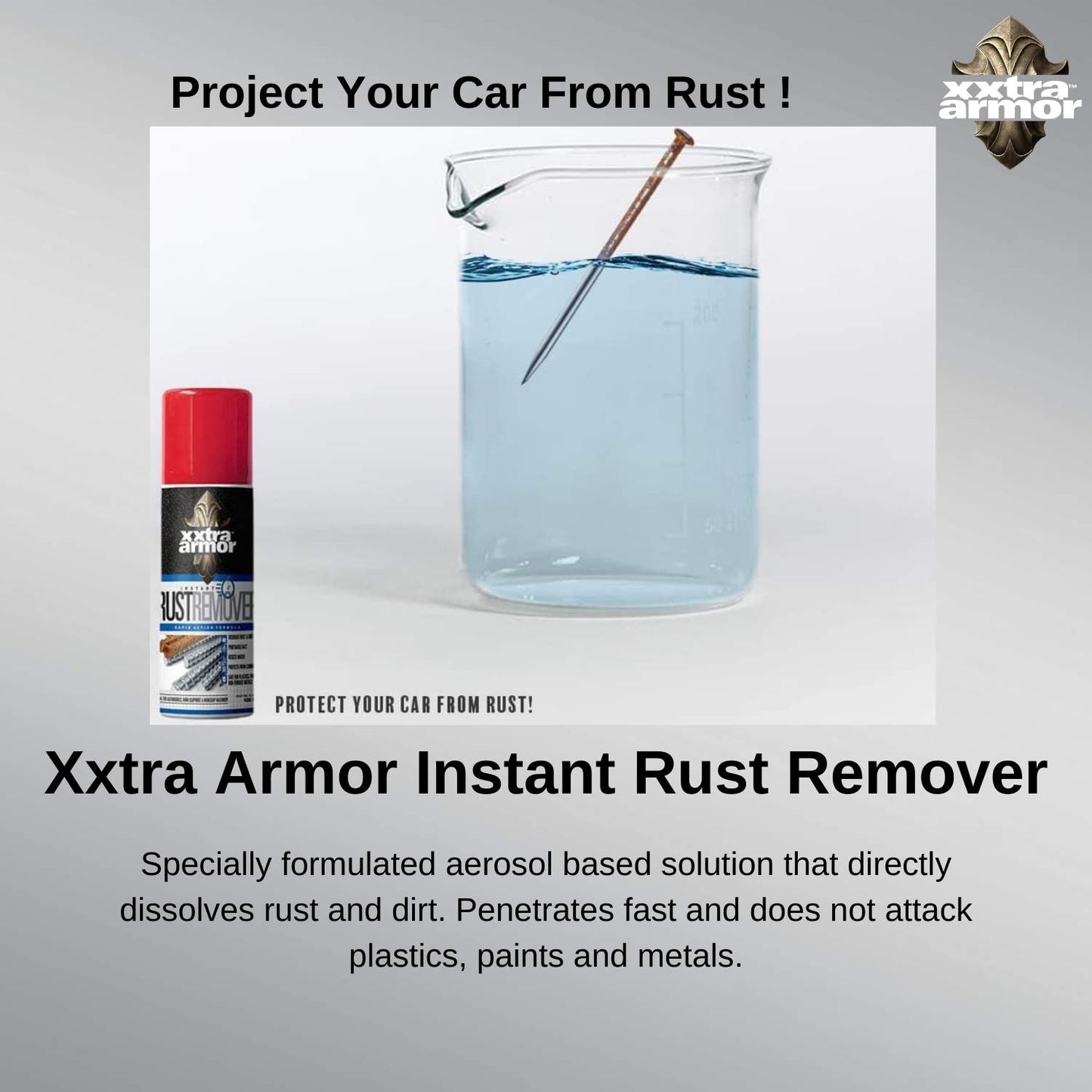 Xxtra Armor Instant Rust Remover (500ml) || Stain and Rust Removal on Chrome, Aluminium, Metal and Iron