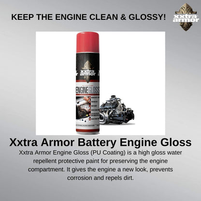 Xxtra Armor Engine Gloss PU Coating - Corrosion Prevention - High Gloss Finish for your Engine Compartment - Repels Dirt and Water (300ml)