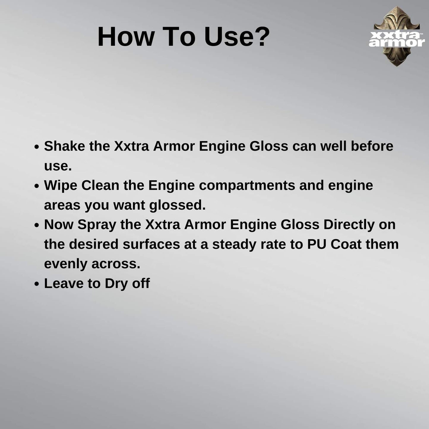 Xxtra Armor Engine Gloss PU Coating - Corrosion Prevention - High Gloss Finish for your Engine Compartment - Repels Dirt and Water (300ml)